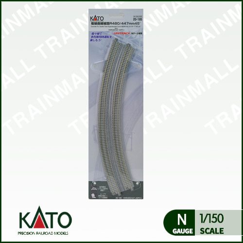 [KATO] 20-186 복선 콘크리트 어프로치 곡선레일 R480/447 22.5° (좌,우 각1개입),철도모형,기차모형,열차모형,트레인몰